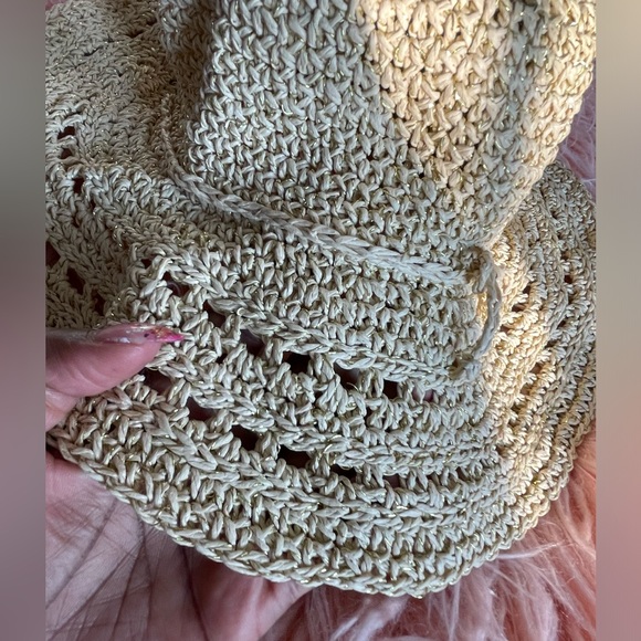 Bundle-NWT Kid pink Rash guard size L/10, and floppy straw hat with gold NWOT - Picture 7 of 10